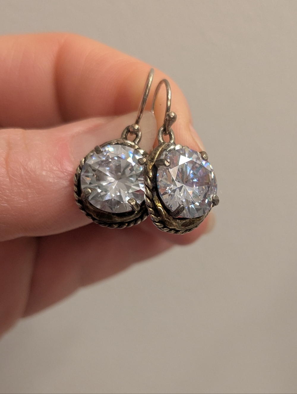925 Sterling Silver Earrings Made W Genuine Swarovski Crystals - Picture 7 of 8